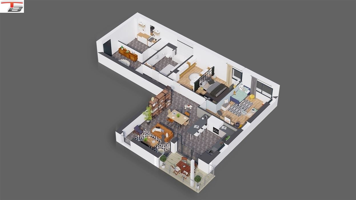 Spacieux appartement neuf 2 chambre de 120m² entièrement équipé avec terrasse exposée sud